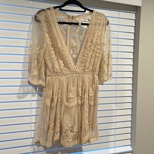 Cream Lace Romper